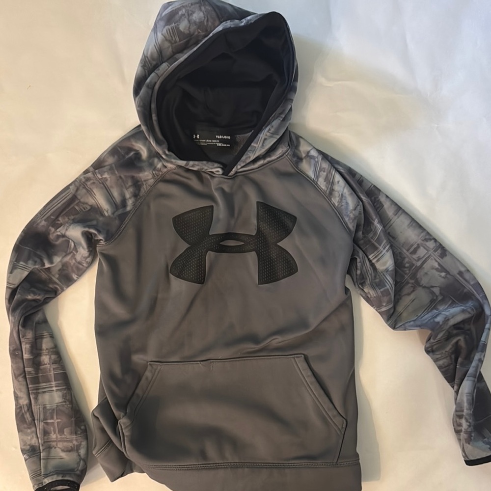 Under Armour Charcoal Hoodie with Black Emblem